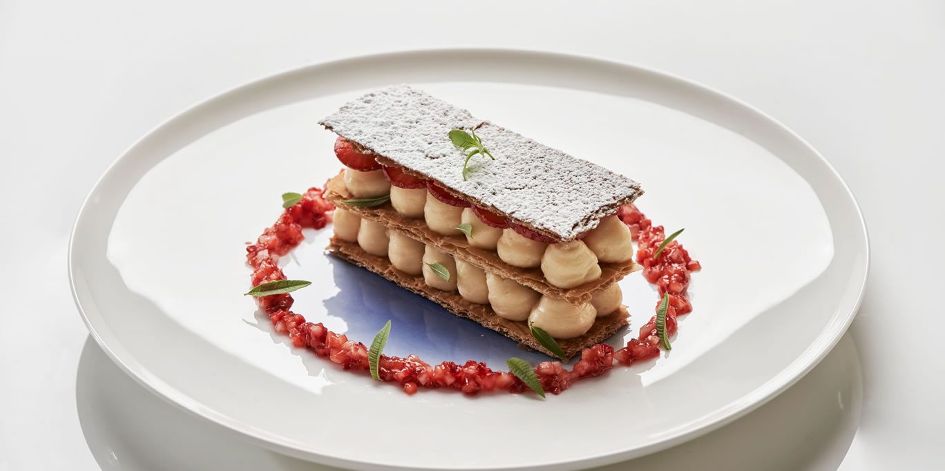 Mille Feuille Recipe with Strawberry Sorbet - Great British Chefs