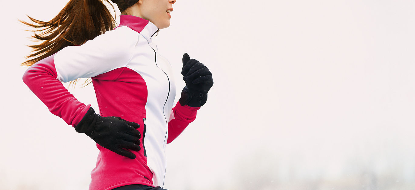 Woman Wearing Sportswear Exercising during Winter Stock Image