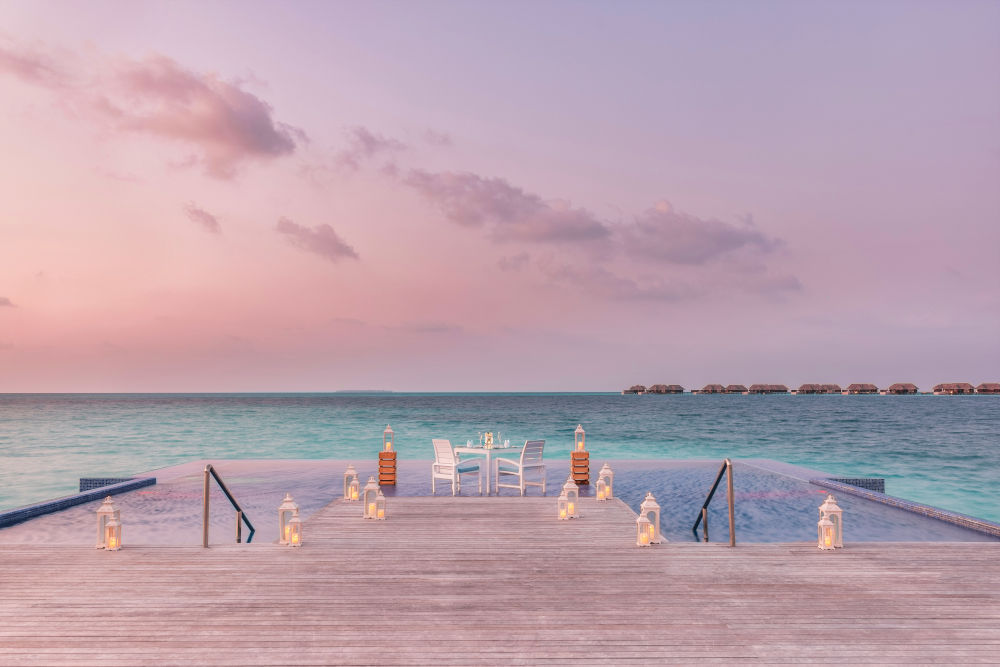 conrad maldives sunset