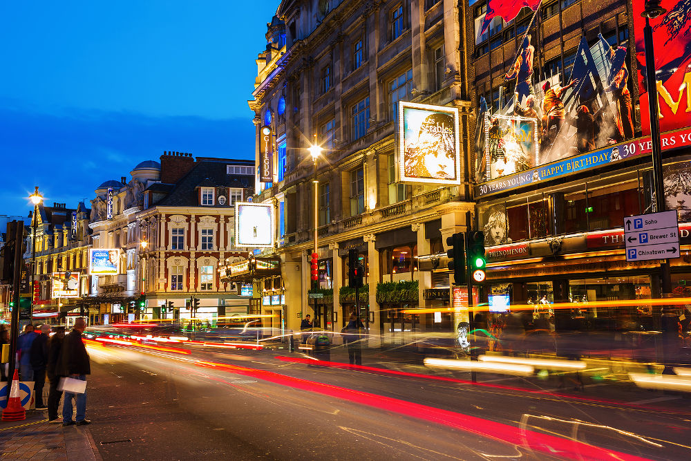 Shaftesbury Avenue at night