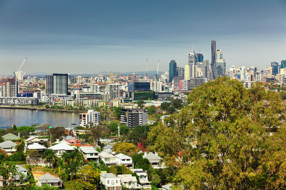 Brisbane Skyline as seen from north side. It is Australias third largest city, capital of Queensland.