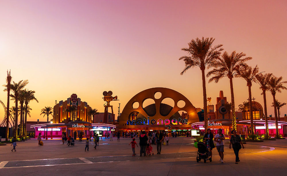 Entrance Motiongate Park at Dubai Parks and Resorts