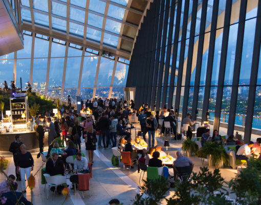 Sky Garden of Walkie-Talkie building. London's night life