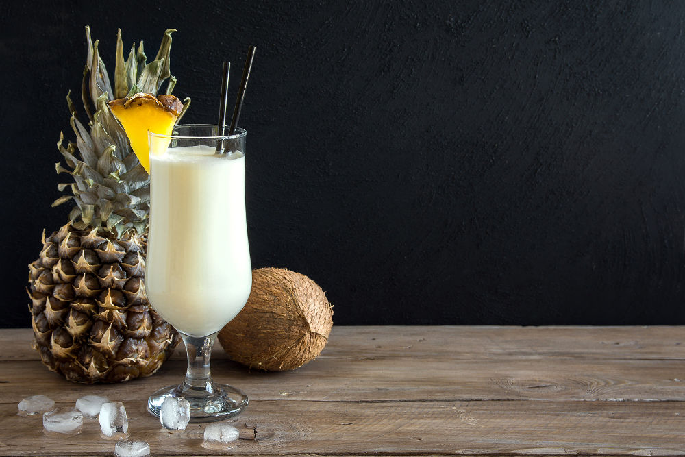 Pina Colada Cocktail with pineapple and coconut