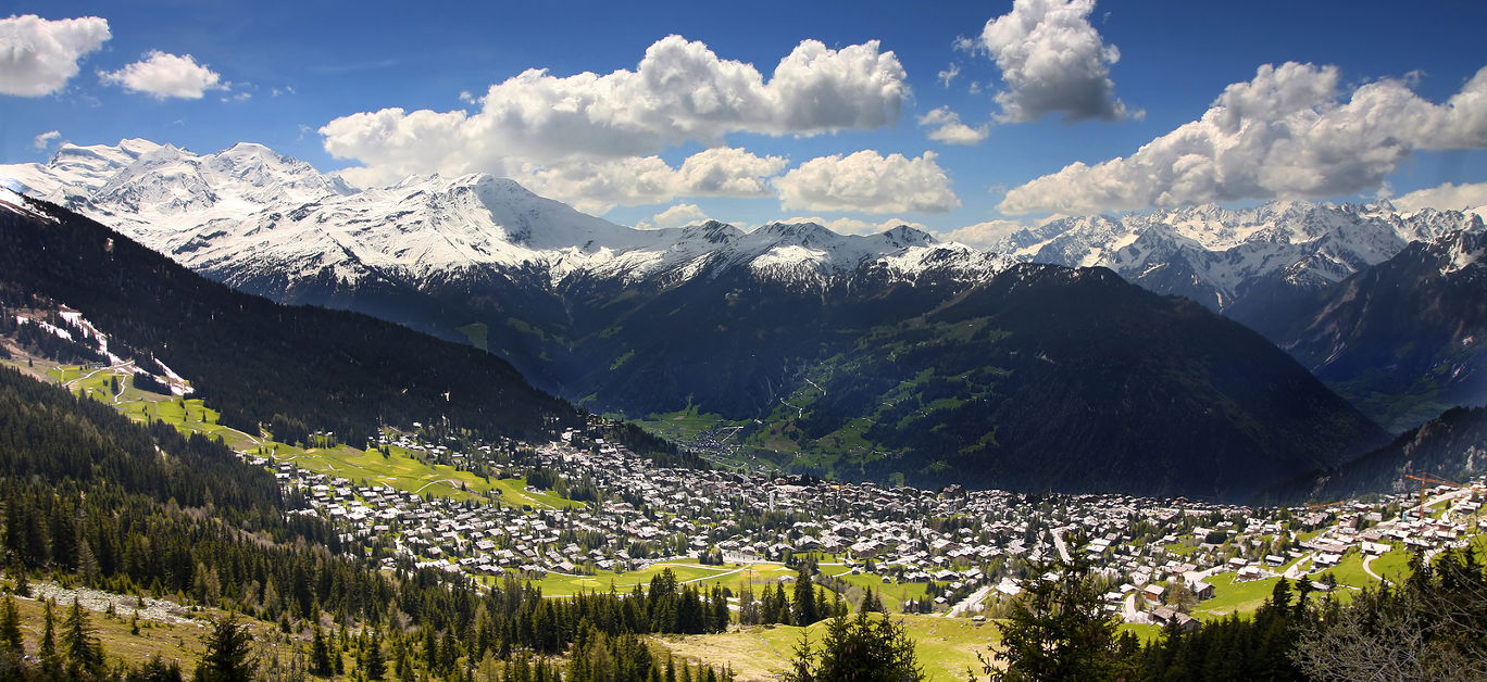 details of skiing resort Swiss Alps Verbier Switzerland