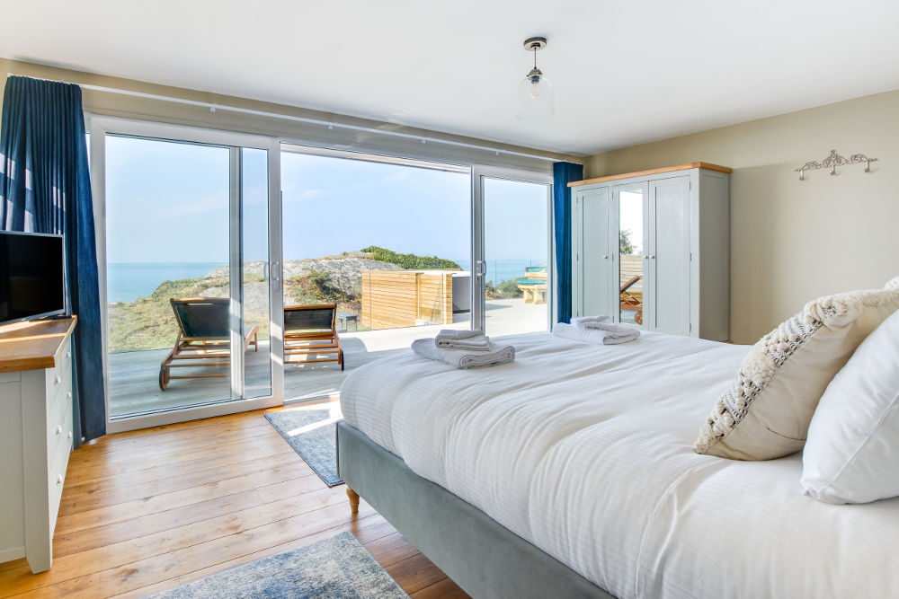 Pencarreg master bedroom with view