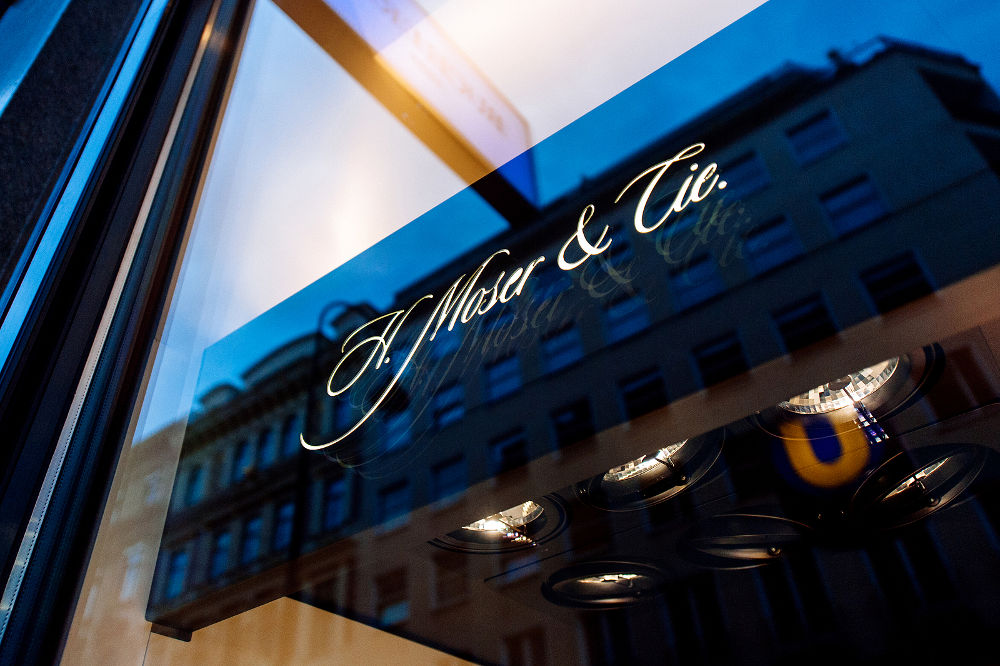 H. Moser and Cie sign located in the famous Kohlmarkt street in Vienna