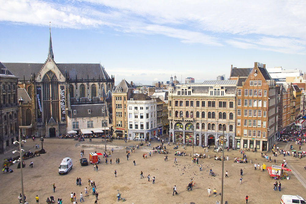 Aerial view of the Dam square