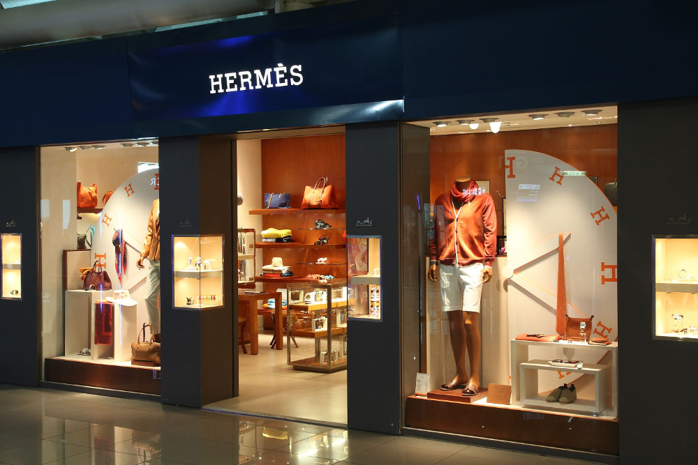 Hermes fashion store at Fiumicino Airport on April 11 2012 in Rome