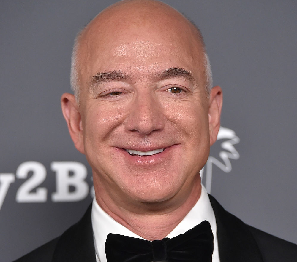 Jeff Bezos arrives for Baby2Baby 10 Year Gala Presented by Paul Mitchell on November 13, 2021 in West Hollywood, CA