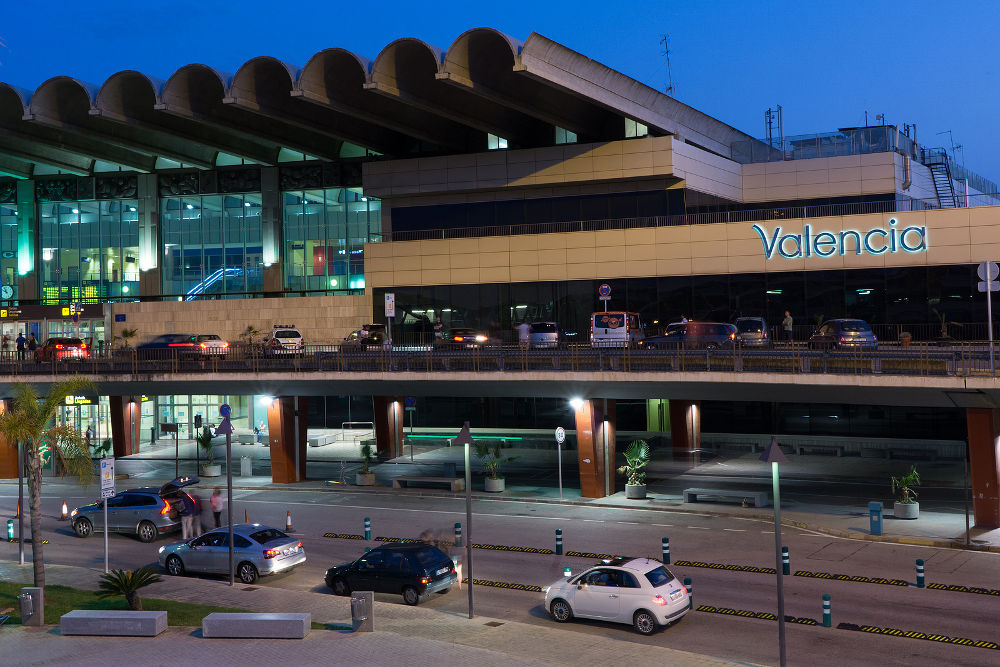 The outside area of the Valencia airport