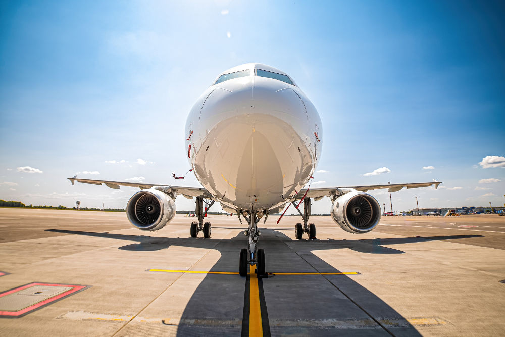 plane on runway