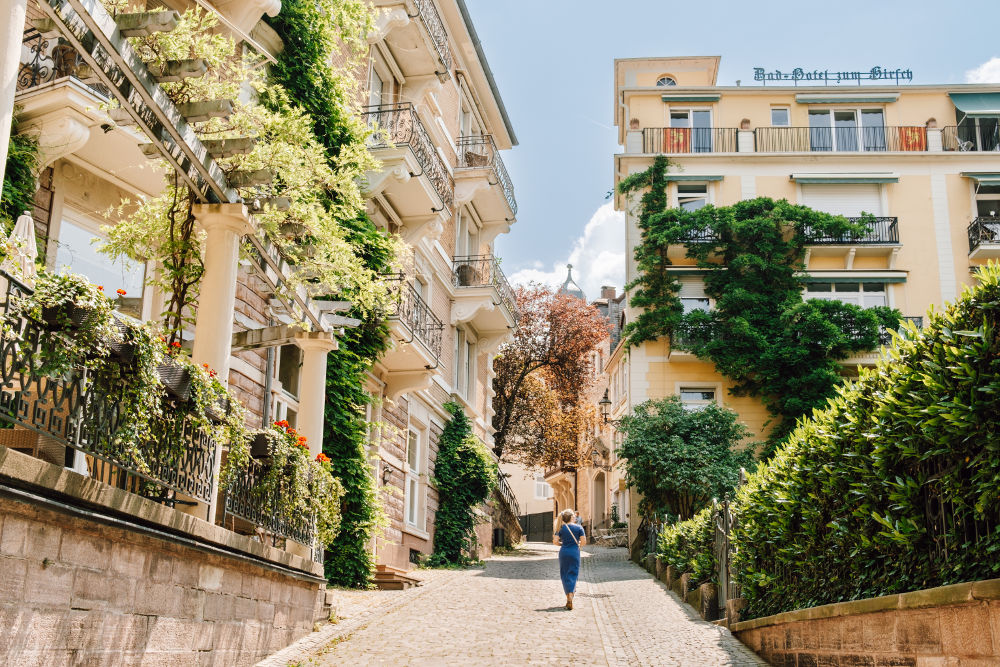 Baden-Baden street in summer