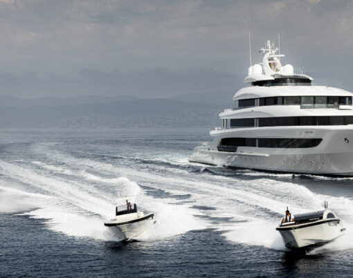 H3 luxury yacht on water