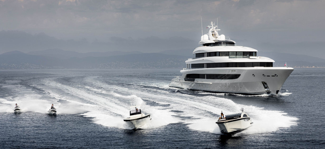 H3 luxury yacht on water