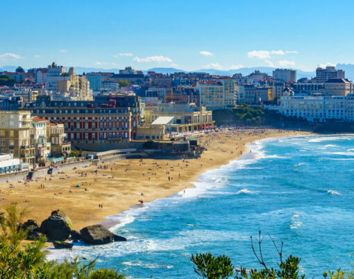 Biarritz Grande Plage (beach) in summer, France