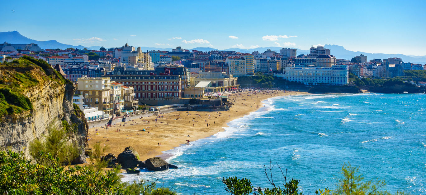 Biarritz Grande Plage (beach) in summer, France