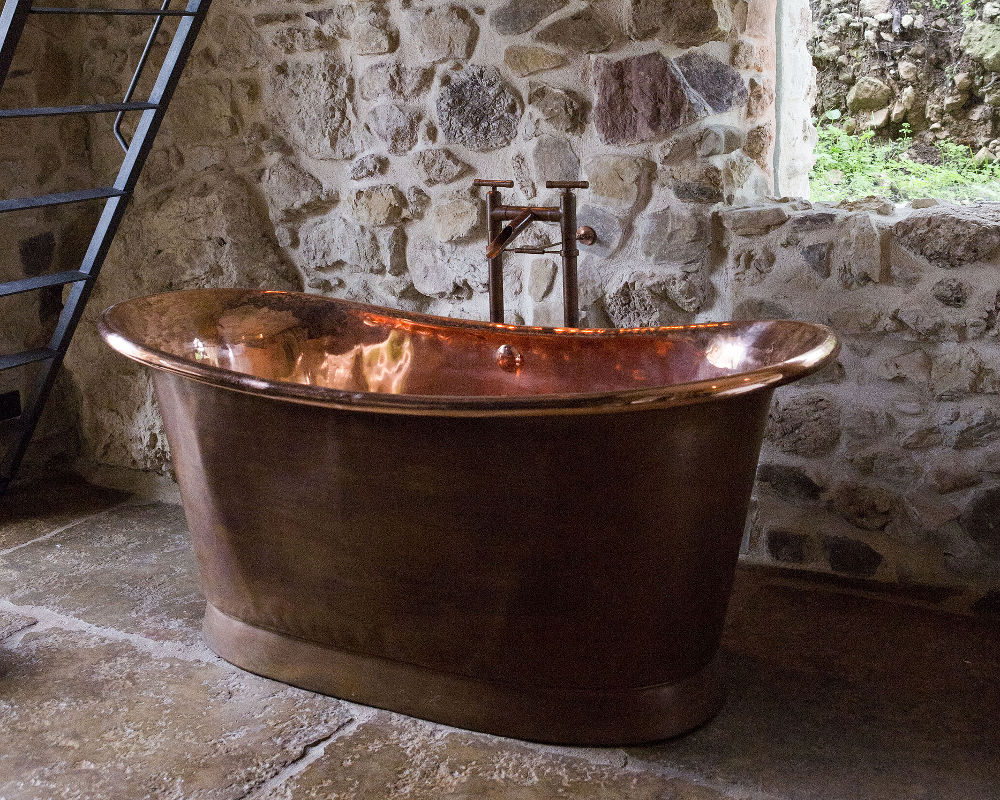 copper bathtub in a finca in andalusia spain