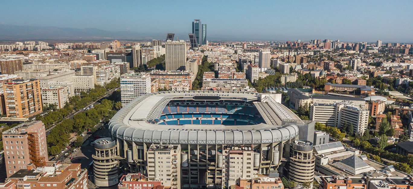 Aerial view of Santiago Bernabeu stadium