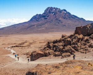 A view of Mawenzi peak from base camp of Mount Kilimanjaro, Tanzania.