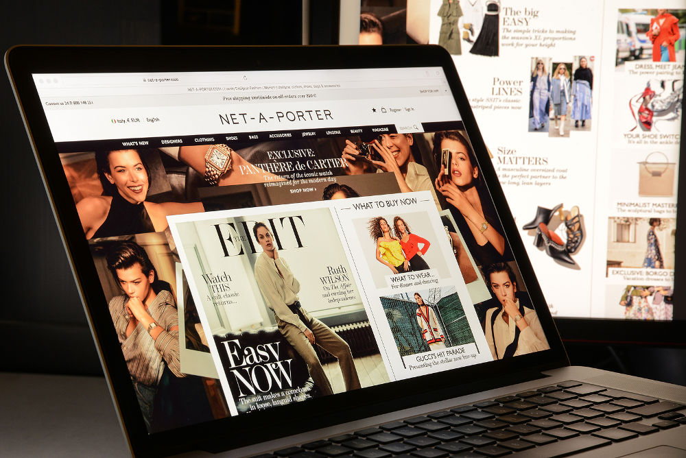 Net-a-porter multi brand website homepage