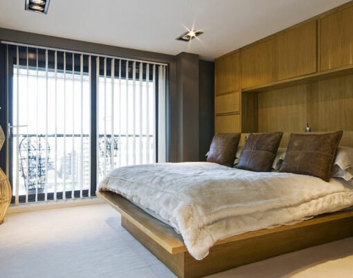 stunning luxury bedroom with a king size bed, wall mount plasma tv, sofa ...