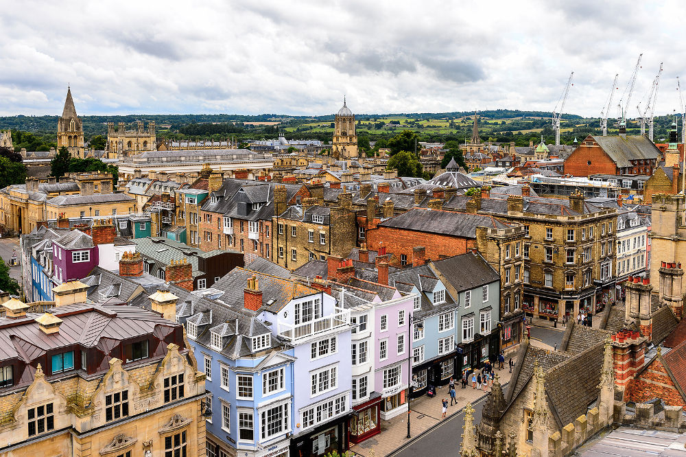 Panorama of Oxford England. Oxford is known as the home of the University of Oxford