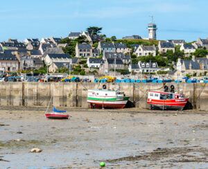 The harbour of Batz Island at low tide, Roscoff, Brittany, France