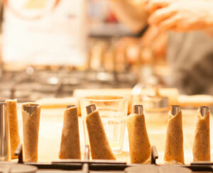 women making cannoli at workshop