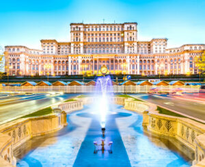 The Palace of the Parliament Bucharest Romania.