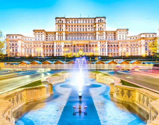 The Palace of the Parliament Bucharest Romania.