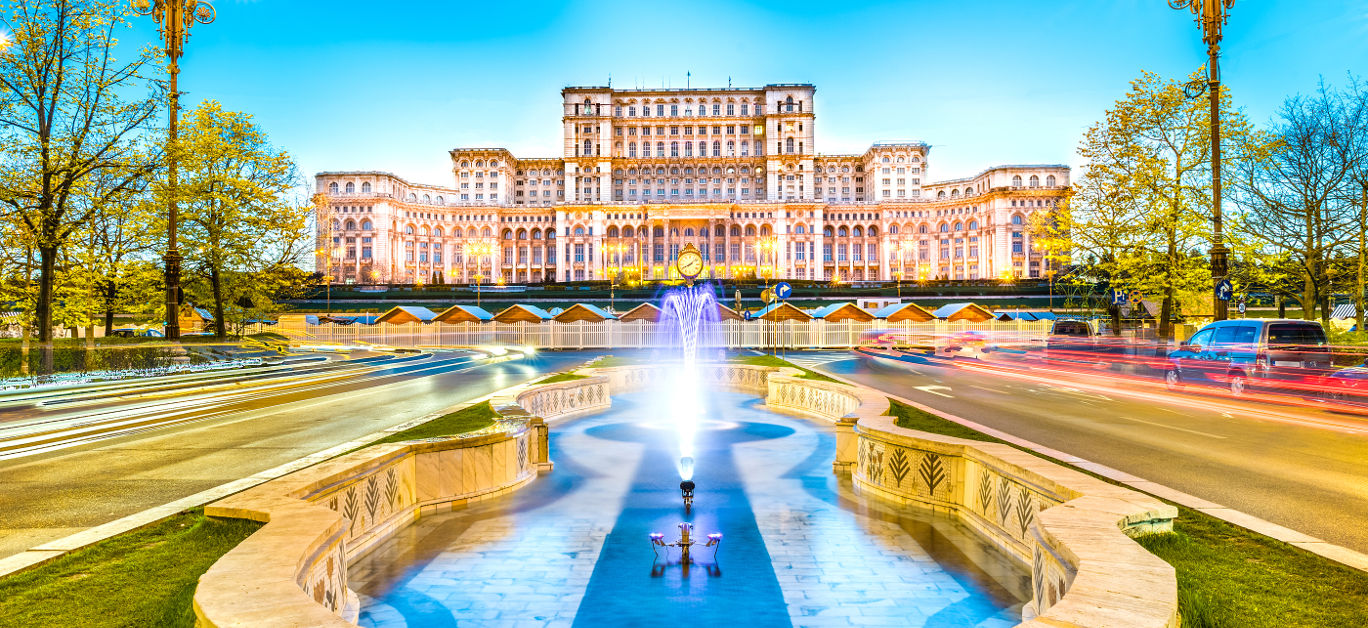 The Palace of the Parliament Bucharest Romania.