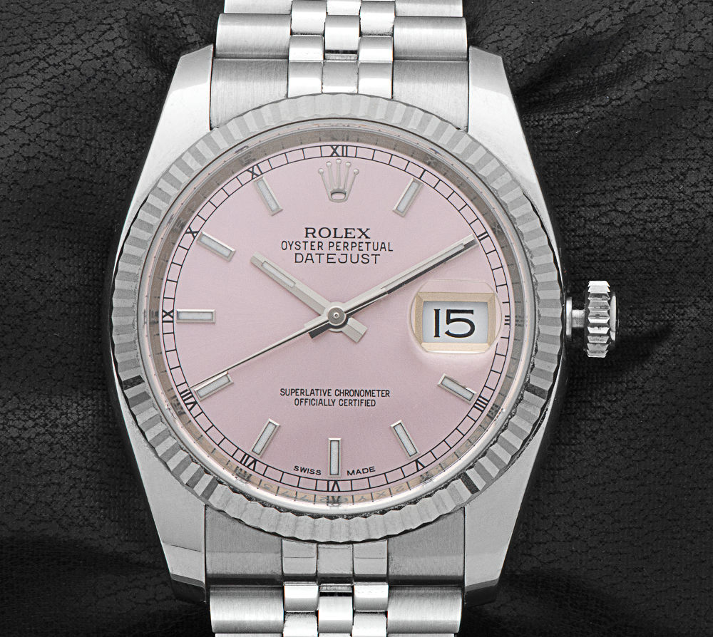 Product shot of a Rolex oyster perpetual datejust lady wristwatch for women