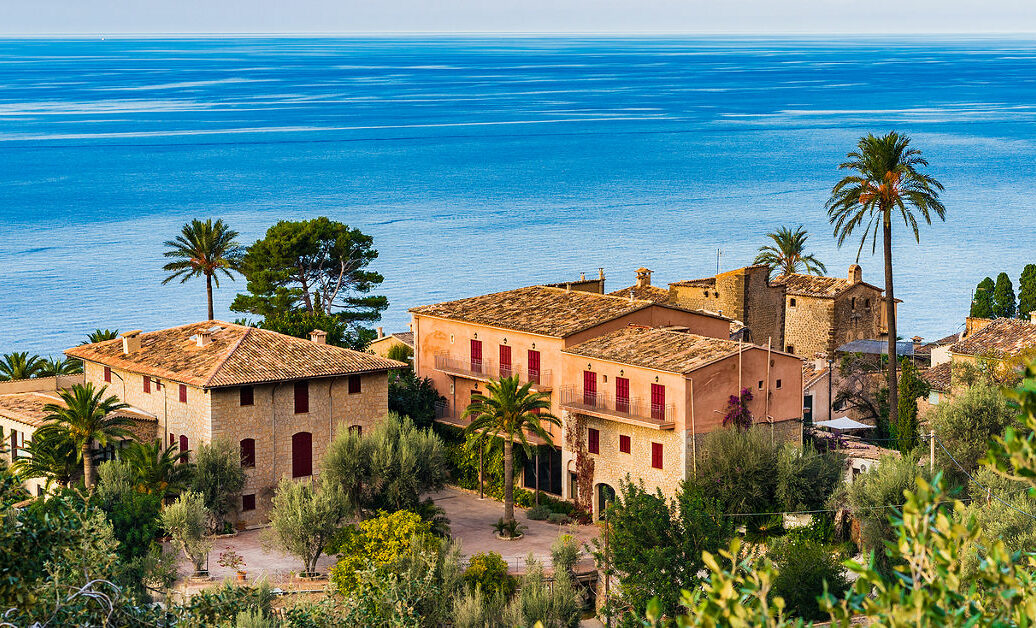 Idyllic view of an old village at Deia on Mallorca, Spain Balearic islands