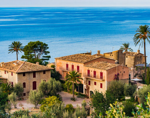 Idyllic view of an old village at Deia on Mallorca, Spain Balearic islands