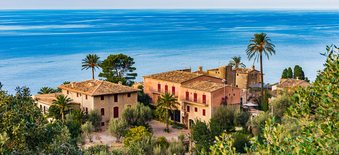 Idyllic view of an old village at Deia on Mallorca, Spain Balearic islands