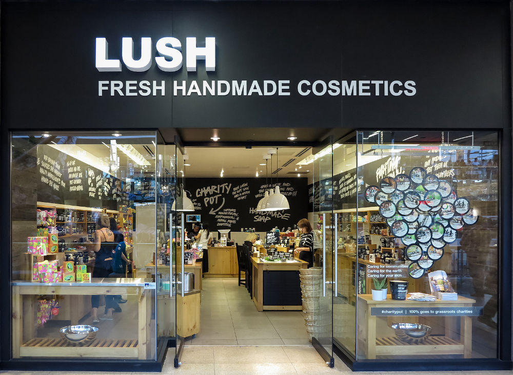 Detail of the Lush store in Alberta Canada