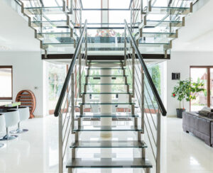 Modern stairs in luxury ans spacious apartment