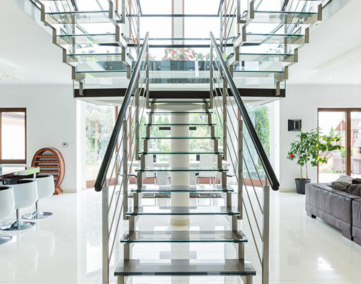 Modern stairs in luxury ans spacious apartment