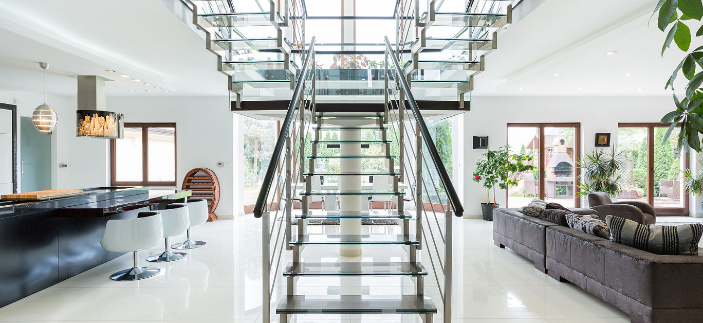 Modern stairs in luxury ans spacious apartment