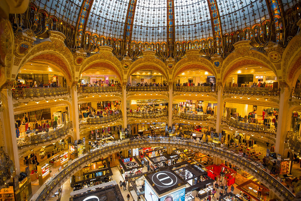 Galeries Lafayette interior in Paris, France