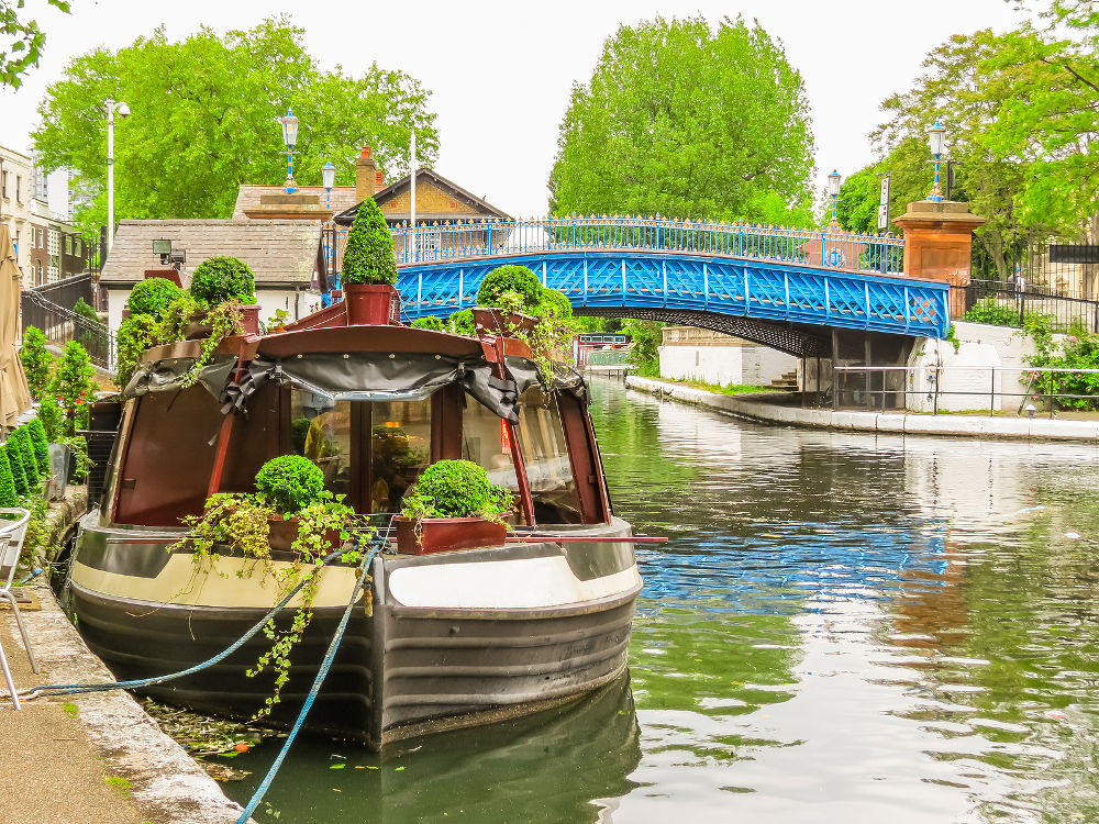 Houseboats on the Regent's Canal. Little Venice, London, United Kingdom