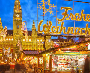 Traditional christmas market in Vienna, Austria