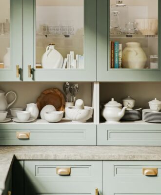 open shelving kitchen