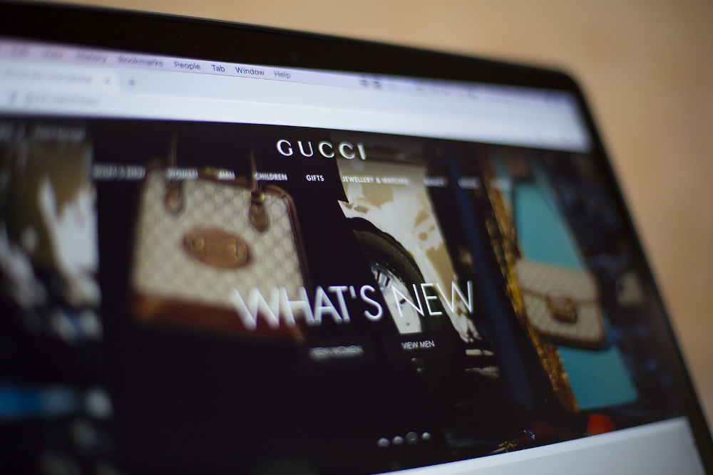 Gucci web site on computer screen