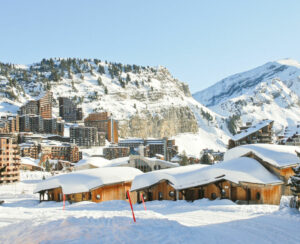 cityscape of Avoriaz town in Alps Portes du Soleil region France