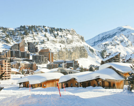 cityscape of Avoriaz town in Alps Portes du Soleil region France