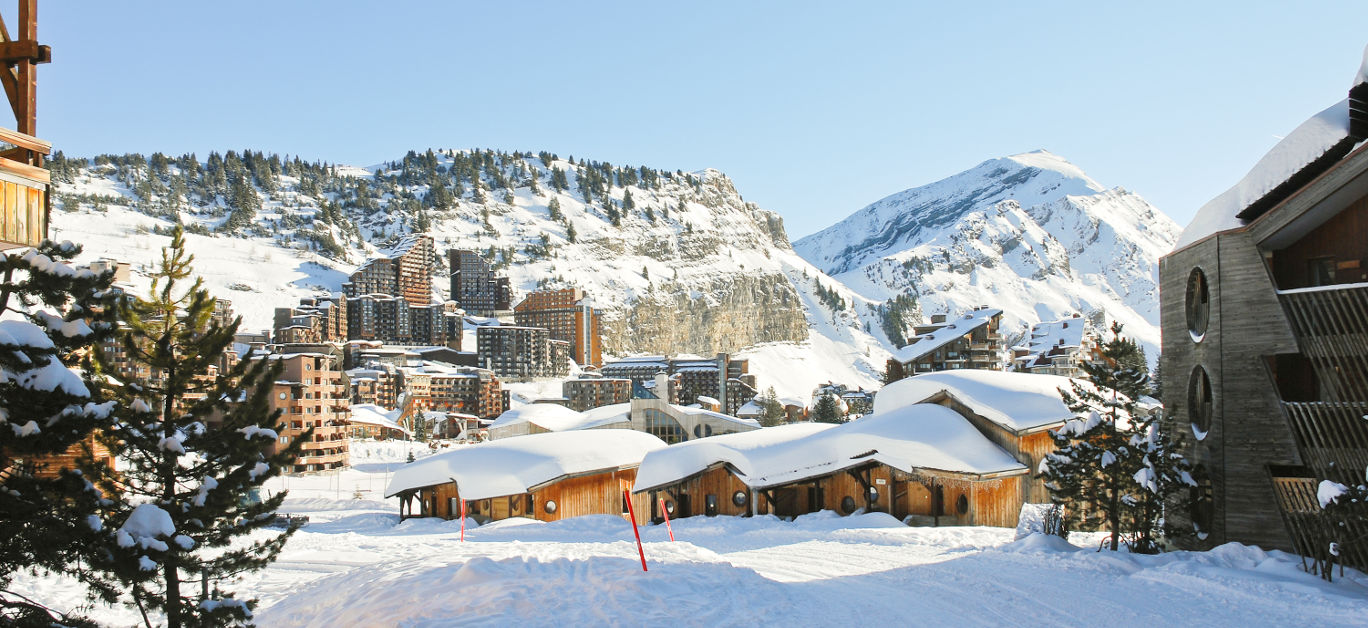 cityscape of Avoriaz town in Alps Portes du Soleil region France