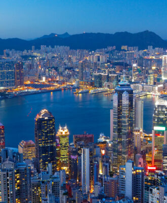 Hong Kong Island, Victoria Harbour at night