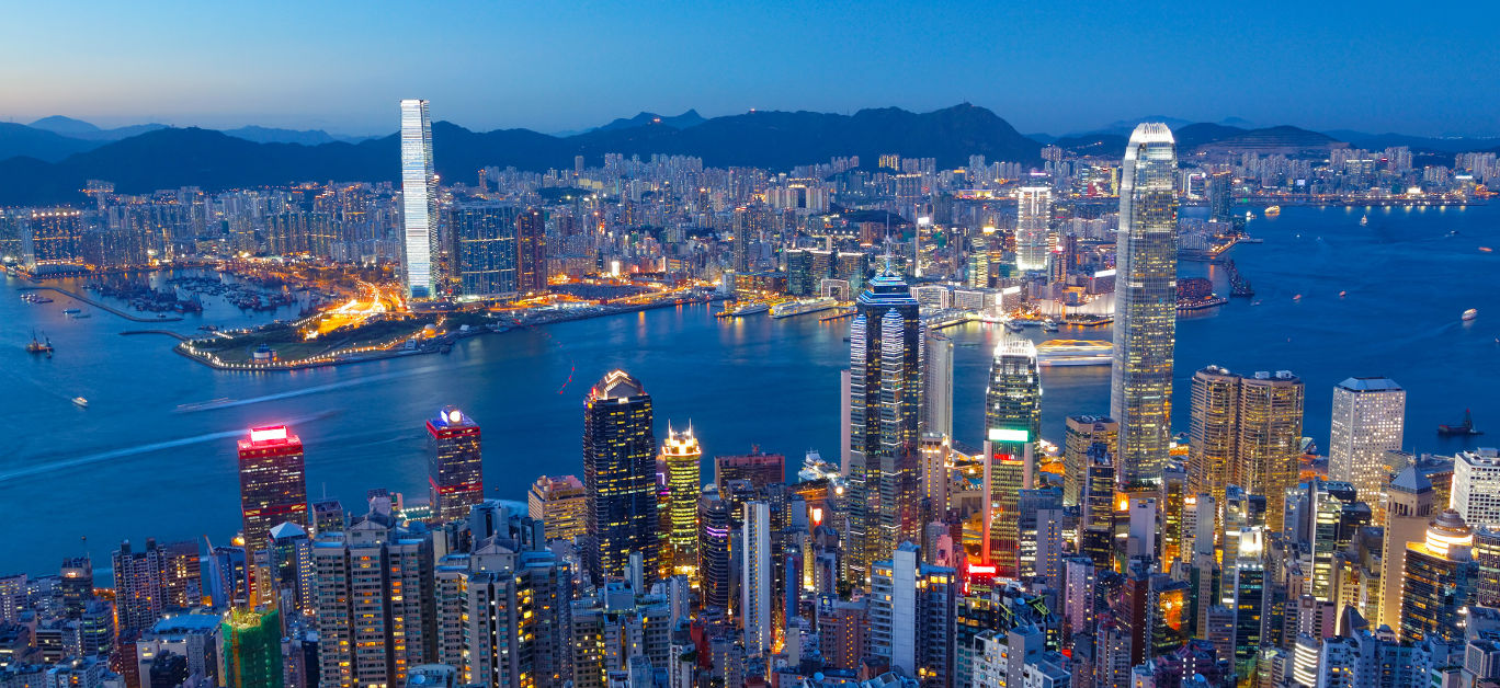 Hong Kong Island, Victoria Harbour at night